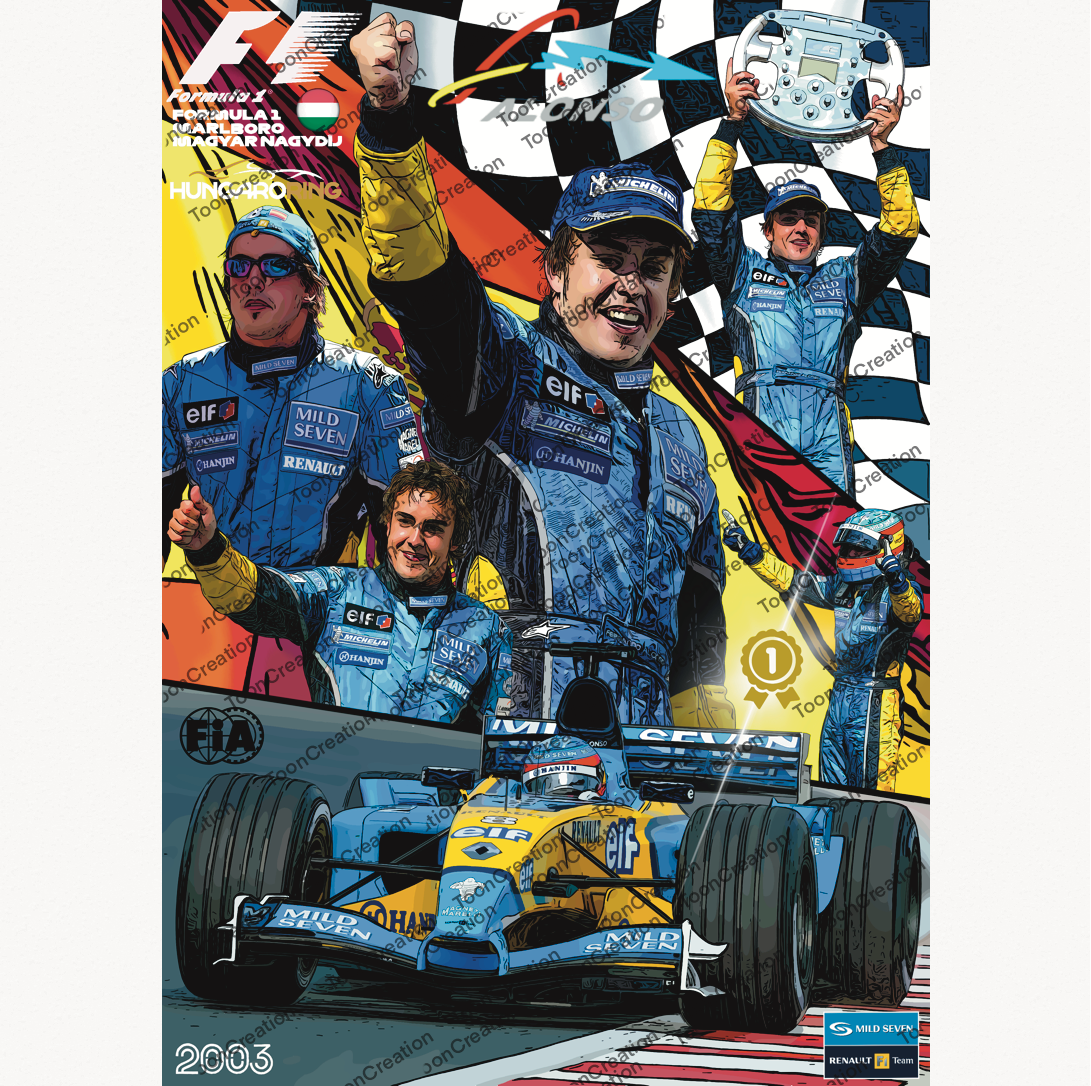Fernando Alonso - 2003 - GP de Hongrie - 1ère victoire - Formule 1
